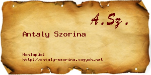 Antaly Szorina névjegykártya